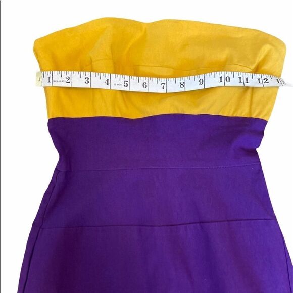 LE CHATEAU Colour Blocked Stretch Strapless Dress - Picture 6 of 6